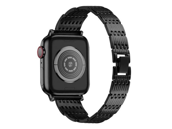Armband för Apple Watch 42/44/45mm i rostfritt stål med svart strass
