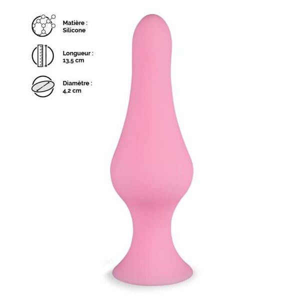Suction cup analplugg Flame - Rosa