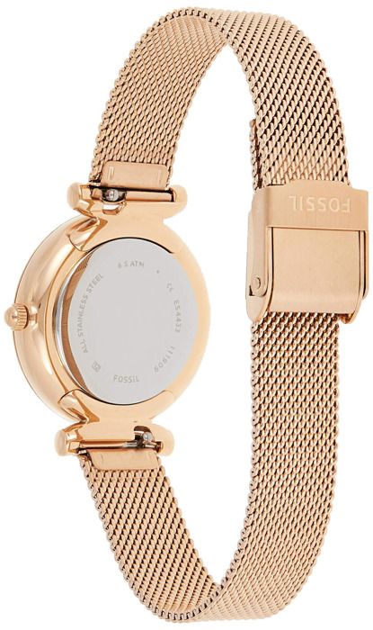 Damklocka - FOSSIL - Carlie Mini - Kvarts - Rose guld - Vit pärlemor urtavla