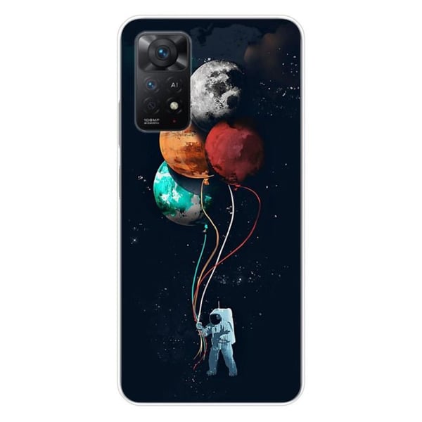 Tryckt silikonfodral kompatibelt med Xiaomi Redmi Note 11 Pro Plus 5G Balloon Cosmonaut