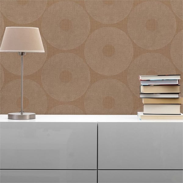 Papier Peint Punkter Cirklar Vincenzo M1-No.1774 Brun Geometrisk