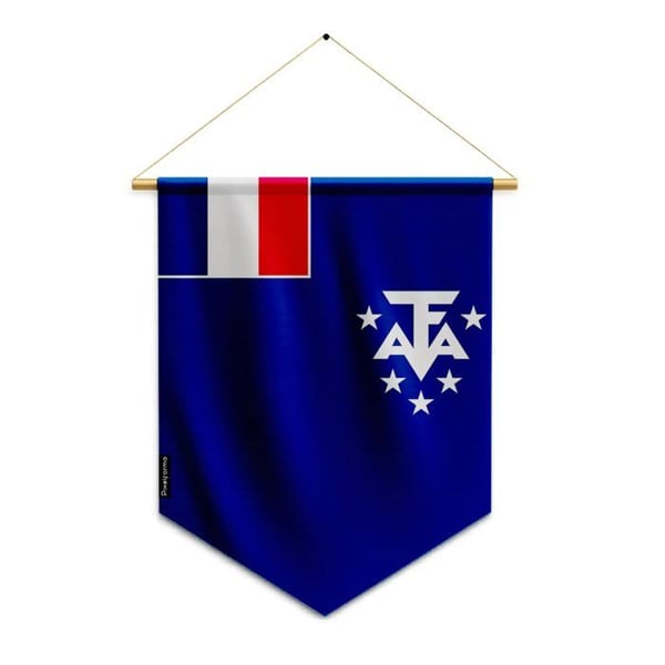 Fanion – Frankrikes antarktiska flagga – 30 x 45 cm – Polyester – Att hänga – Pixelforma