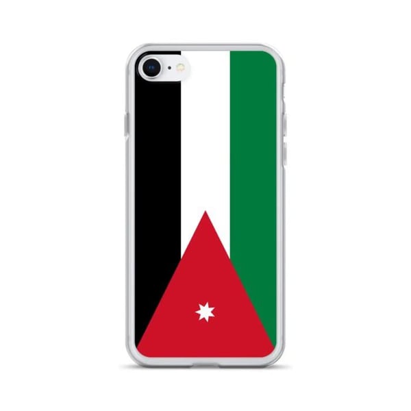 Mobilskal – Jordaniens flagga – Kompatibel med iPhone 8 Plus – Mjukt skal – Slittålig och stöttålig – Silikon – Pixelforma