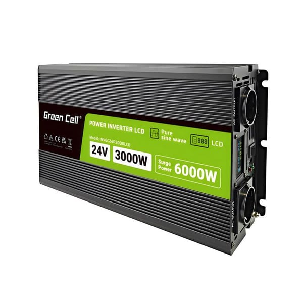 Spänningsomvandlare - Green Cell - INV-GC-LCD - 3000W/6000W - Ren sinusvåg - LCD-skärm