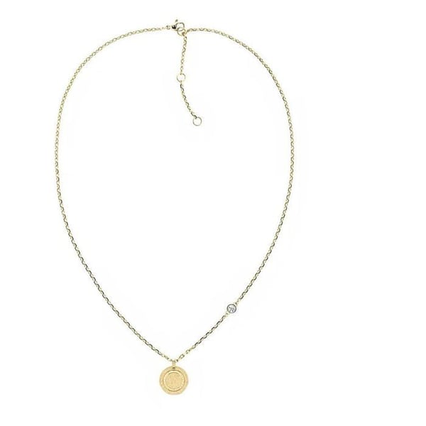 Halsband med guldkedja och hänge - Tommy Hilfiger - 50,8 cm - Förlängning 5,08 cm - Kristall - Karbinhake