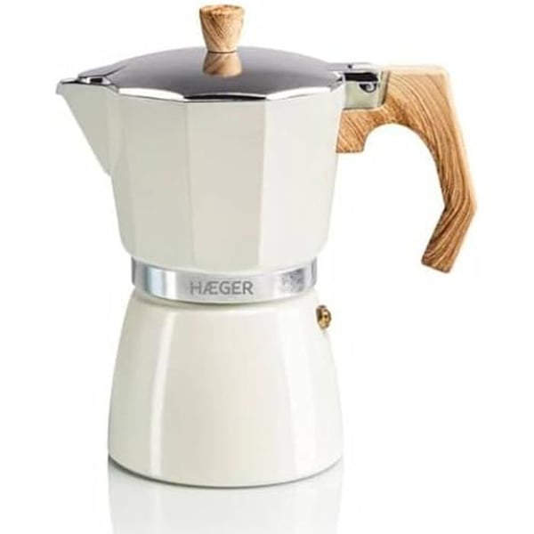 Moka Kaffeekanna - HAEGER - 6 koppar - Programmerbar - Avtagbar tank - Beige