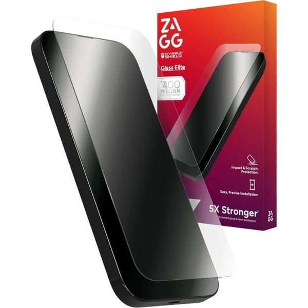 Skärmskydd - ZAGG - Glass Elite - Härdat Glas - iPhone 16 Plus/15 Plus - Repellerande mot repor