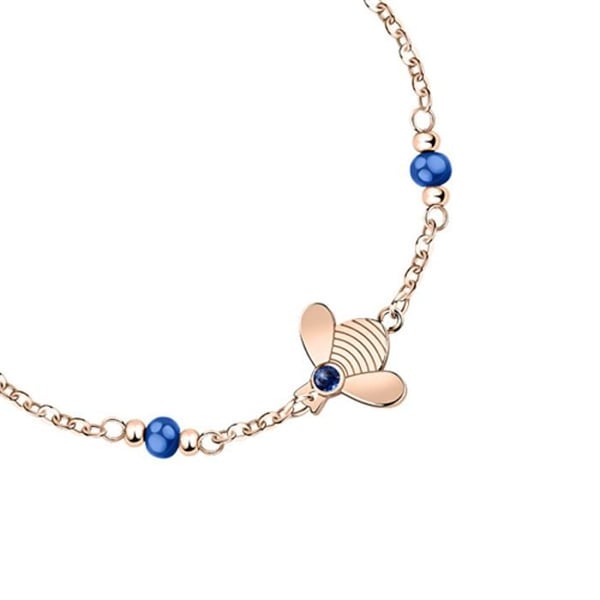 Armband - MORELLATO - SAUY10 - Roséguldpläterad stål - Bi-pendeln - Blå pärlor
