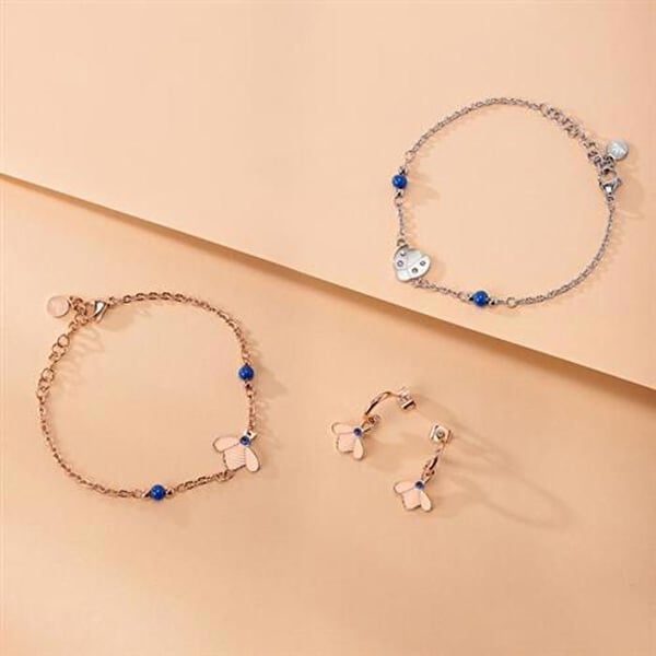 Armband - MORELLATO - SAUY10 - Roséguldpläterad stål - Bi-pendeln - Blå pärlor