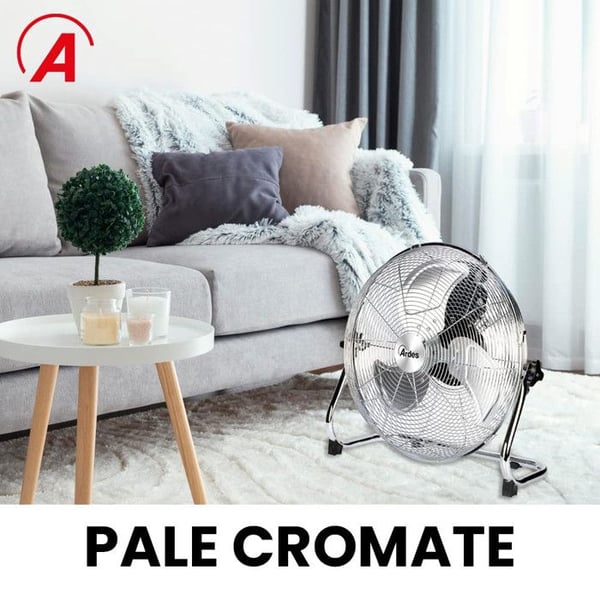 Ardes AR5C40B Gulvventilator 40 cm 3 Aluminiumblade Forkromet 90W 3 Hastigheder