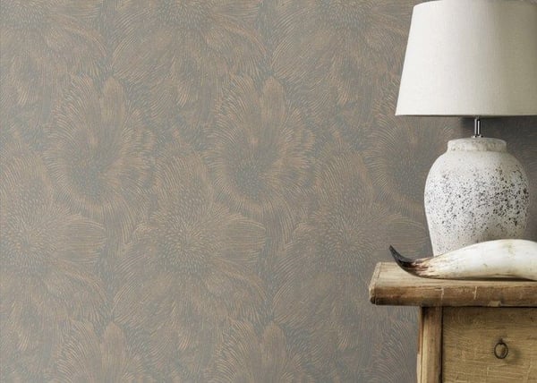 non-woven tapet 509267 tapet blommor floral 53 x 1005 cm Rasch Selection grå