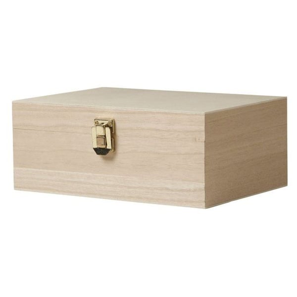MégaCréa DIY - Trälåda för te med 4 fack 20 x 14 x 8 cm