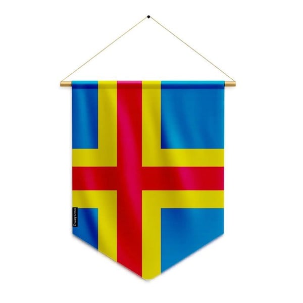 Fanorak – Ålands flagga – 30 x 45 cm – Polyester – Att hänga – Pixelforma