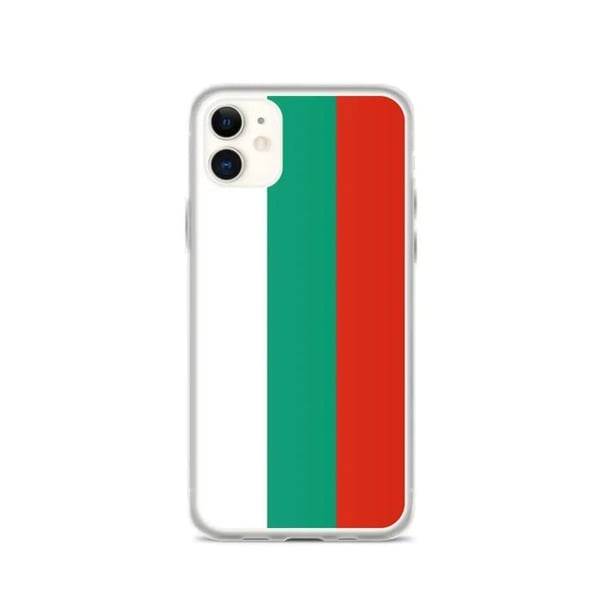 Telefonskal – Bulgariens flagga – Kompatibel med iPhone 11 – Mjukt fodral – Slittålig och stötbeständig – Silikon – Pixelforma