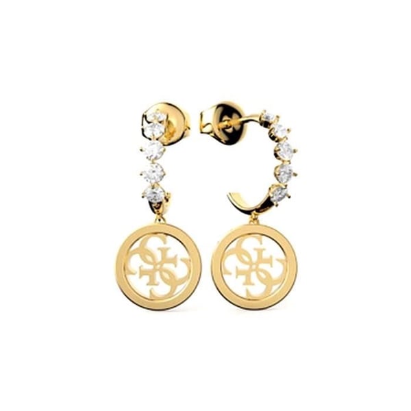 Örhängen - Guess - JUGE01112JWYGT-U - Rostfritt stål - Guld - Logotypkristaller