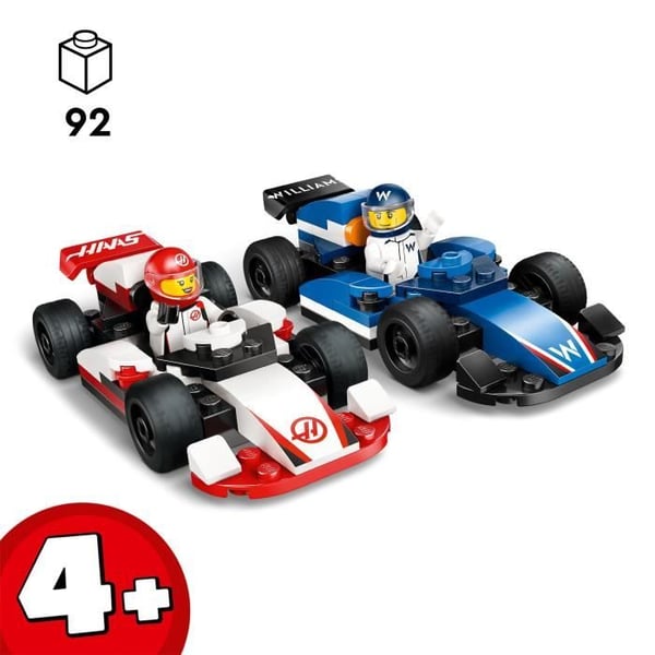 LEGO City 60464 Williams Racing och Haas F1 F1 racingbilar - Leksak för åldrarna 4 och uppåt