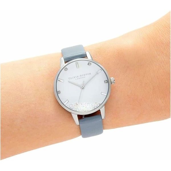 Olivia Burton armbandsur - OB16SG07 - Analog Quartz Watch for Dam med "veganskt" läderband Ljusblått