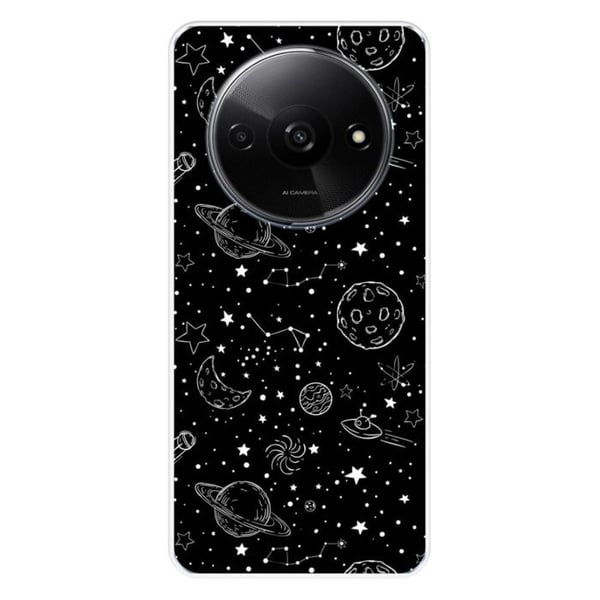 Silikonfodral med tryck kompatibel med Xiaomi Redmi A3 4G Galaxy draw