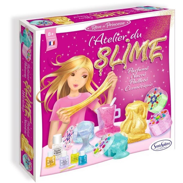 Kreativ hobbyset - SENTOSPHERE - Slimeverkstad - Naturlig gummi - Kosmetiska färgämnen - Från 8 år