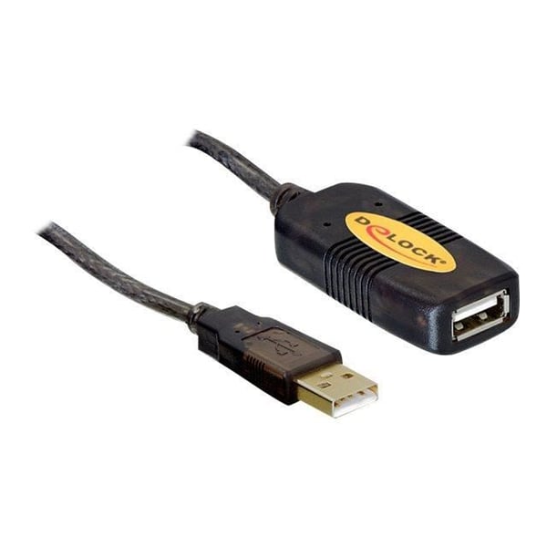 USB-kabelförlängning - DeLOCK - 10m - Svart - Guldpläterad kontakt