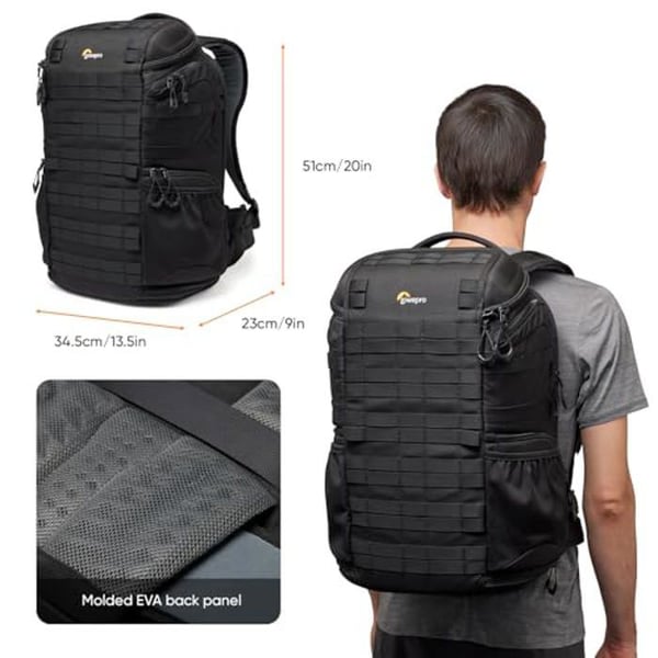 Fotoryggsäck - Lowepro - ProTactic BP 450 AW III - 4 Åtkomstpunkter - ActivZone Komfort - Återvunnet Tyg