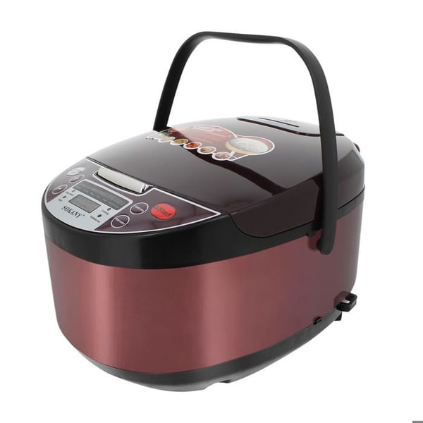 Multi-Quiet Rice Cooker 5L med Non-stick Skål och Håll Varm Sokany Bordeaux