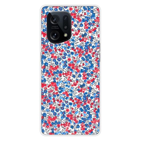 1001Coques - Silikonfodral kompatibelt med Oppo Find X5 - Liberty Wiltshire blå mönster - Originaldesign tryckt i Frankrike