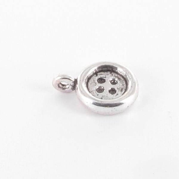 MégaCréa - Metallberlock Silverfärgad Knappar 10 stycken