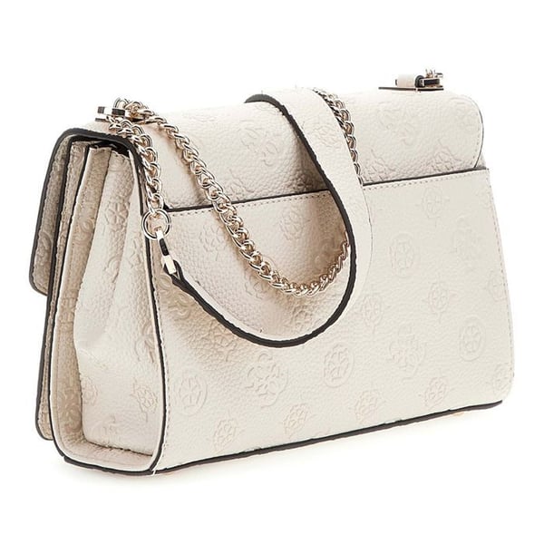GUESS Axelhåg i krämfärg för damer - Cresidia II Convertible Xbody Flap Bag Bone Logo 324126