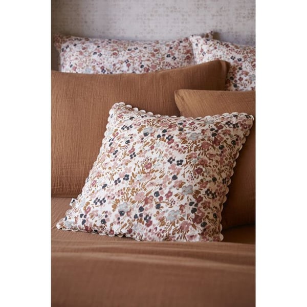 Avtagbar bågad kudde "Capucine" 40 x 40 cm "Cotton Gauze" - Capucine Pampa - Avtagbar bågad kudde 40 x 40 cm