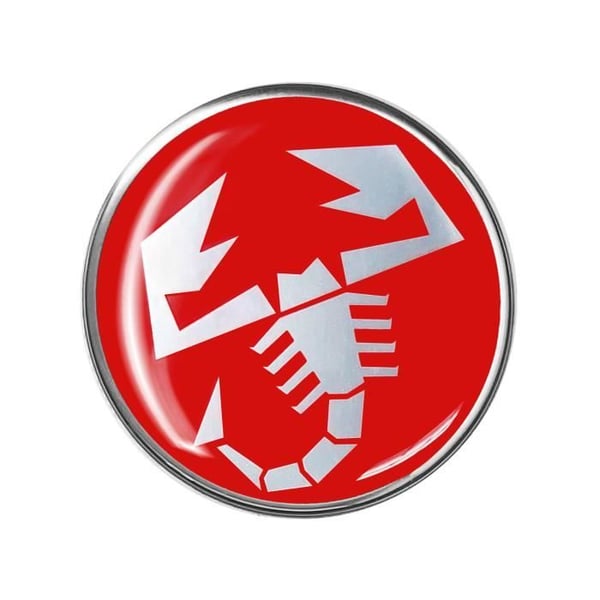 3D-dekal - Abarth - Scorpion - Röd - Diameter 44 mm - Officiell produkt