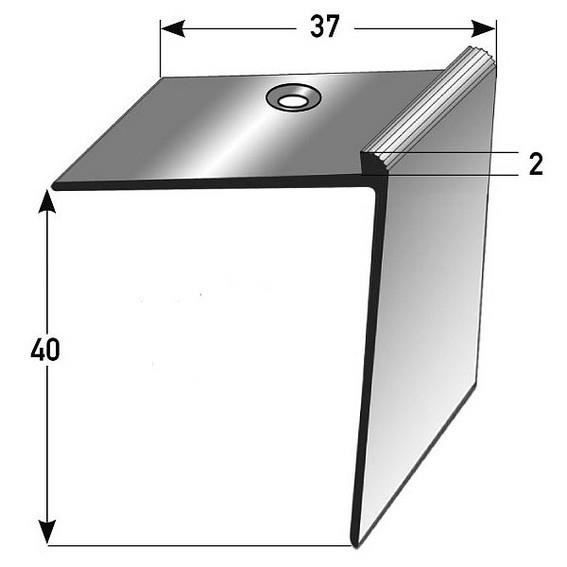 Trappnos | Anodiserad aluminium | Färg: Mörk brons | Höjd: 10mm | Golvtjocklek:5 mm | Längd:1000mm | Bredd: 37mm