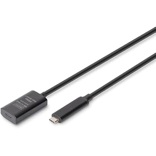 Aktiv USB förlängningskabel - DIGITUS - USB-C hon till USB-C hane - 5 m - 10 Gbit/s - Plug & Play