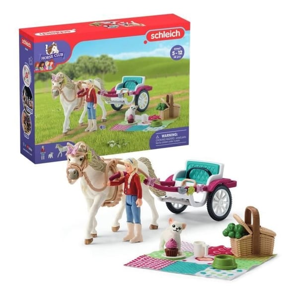 Vogn til ridestævnet, schleich bokssæt med 32 elementer inkluderet inklusive 1 schleich hest og 1 karakter, bokssæt