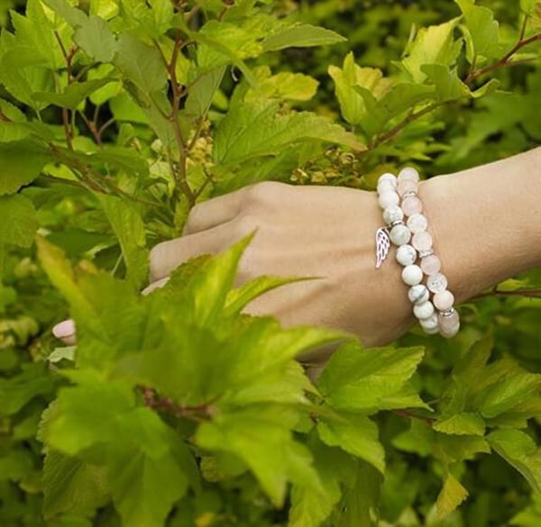Armband - BENETO - MINK67/18 - Rosengrå och kristall - 18 cm - Kvinna