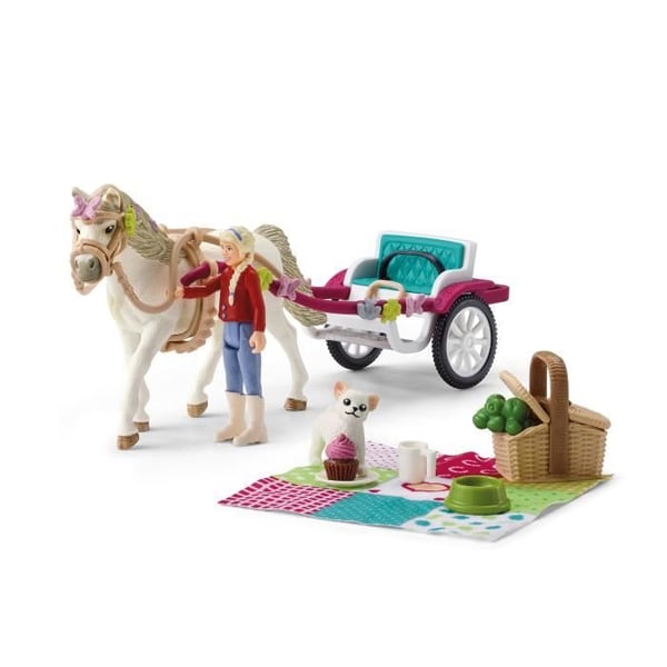 Vogn til ridestævnet, schleich bokssæt med 32 elementer inkluderet inklusive 1 schleich hest og 1 karakter, bokssæt