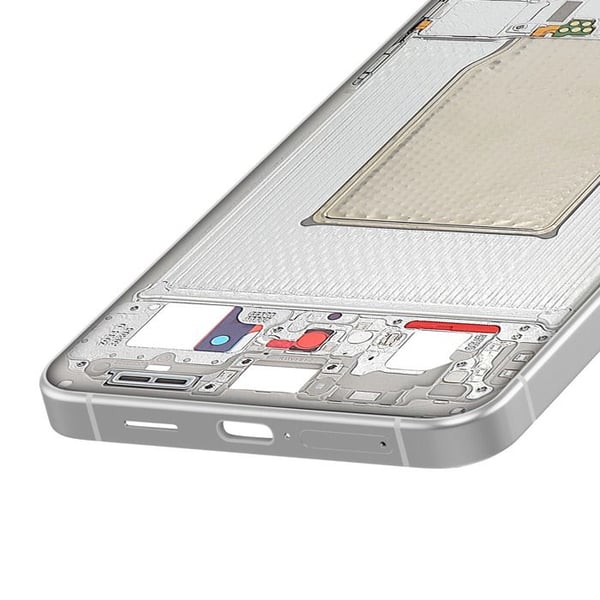 Originalt Centralt Chassi för Galaxy S25 FE Service Pack Samsung Vit
