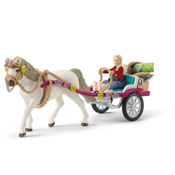 Vogn til ridestævnet, schleich bokssæt med 32 elementer inkluderet inklusive 1 schleich hest og 1 karakter, bokssæt