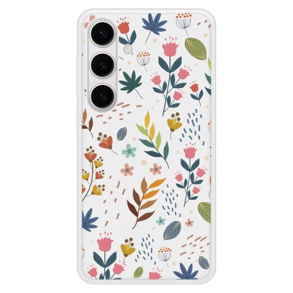 Förstärkt silikon skal med tryck kompatibel med Samsung Galaxy S24 Plus Färgglada blommor