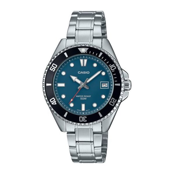 Damklocka - Casio - MDV-10D-2A1V - Vattentålig 50m - Armband i Rostfritt Stål - Datummarkering