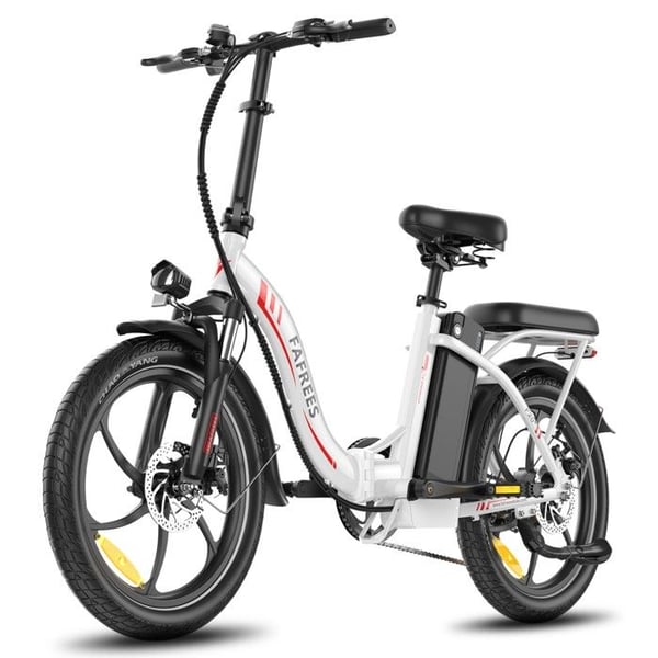 Fällbar Elcykel FAFREES F20+ Vit - Motor 250W (450W Spets) - Batteri 20Ah - Räckvidd 100km - Däck 20x3.0