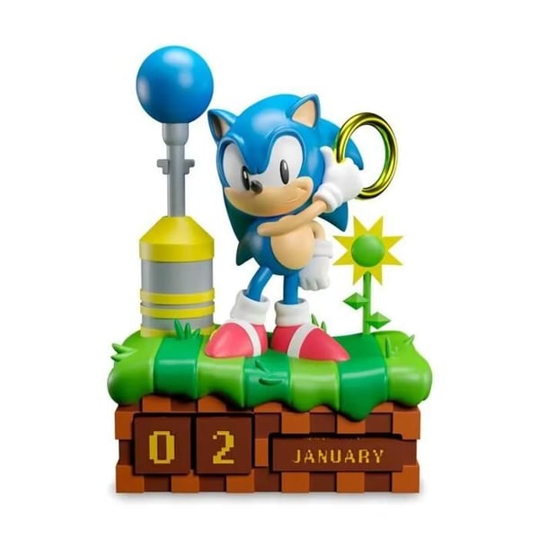 Evig kalender - ERIK - Sonic the Hedgehog - 3D - blå - handmålad resin