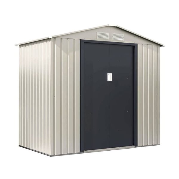 Metallredskapsskjul "Nebraska" - 4,07 m² - Beige/Grå antracit