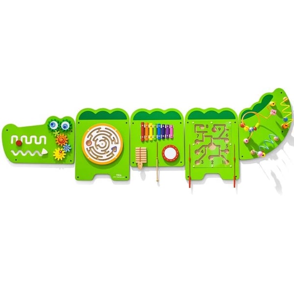 Aktivitetscenter - Viga Toys - Krokodil - 1,87 m - Trä, metall, plast - för baby