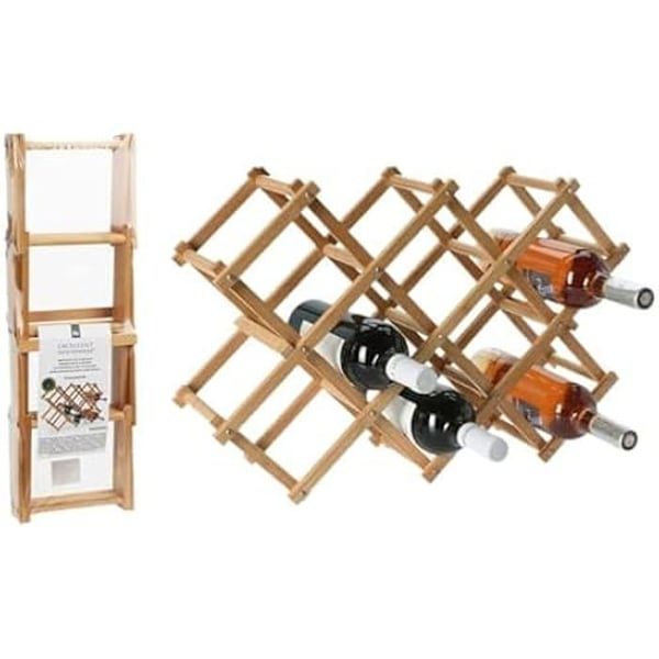 Vinställ - EXCELLENT HOUSEWARE - VINRACK - Bambu - 10 flaskor - 54,5 x 16,5 x 36,5 cm