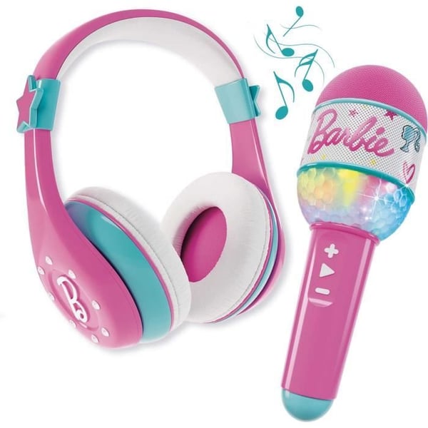 Combo audio - LISCIANI - Barbie - Bluetooth headset og mikrofon - Indbygget højttaler - Barbie sange - Interaktiv karaoke