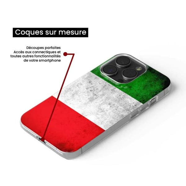 1001Coques - Silikonfodral kompatibelt med Samsung Galaxy XCover 7 - Mönster italiensk flagga - Originaldesign tryckt i Frankrike