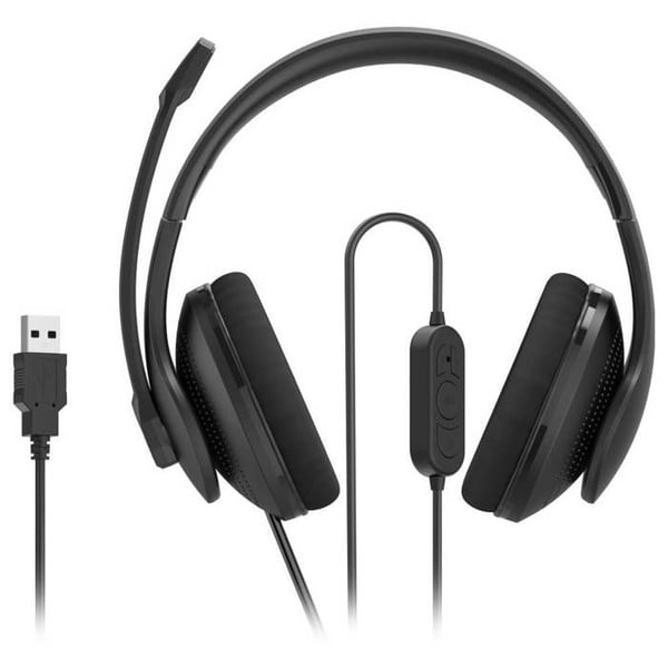 Hörlurar med mikrofon - HAMA - HS-USB300 V2 - Stereo - Trådad - Svart