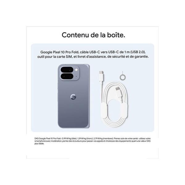 Smartphone Google Pixel 10 Pro Fold 256 GB Kvartsgrå