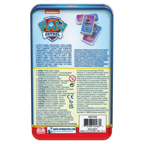 Metallask Dominoer Paw Patrol - SPIN MASTER - Från 4 år